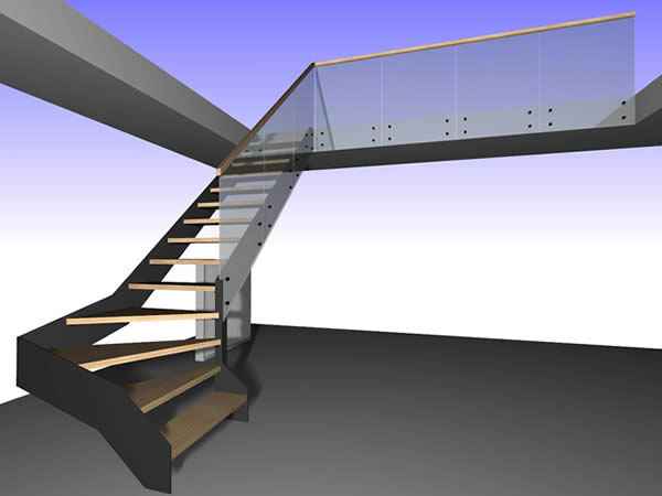 schody metalowe ze szkłem